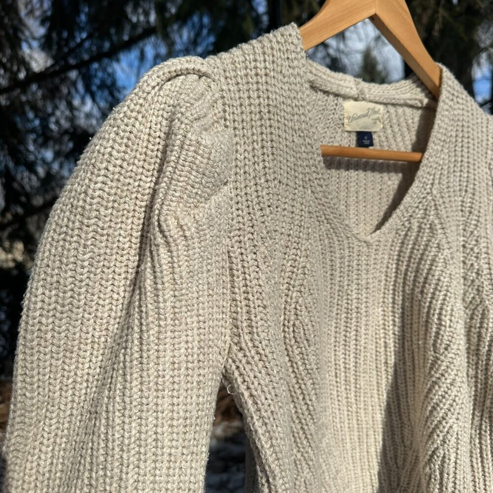 Universal Thread Sweater V-Neck Pullover Cream Size Small - Picture 6 of 6